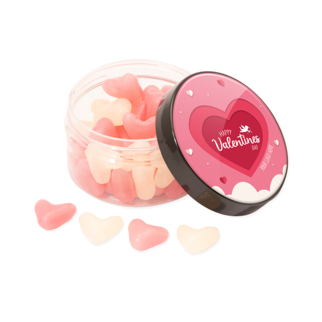 Screw Top Jar – White & Pink Jelly Hearts