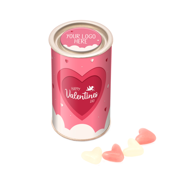 Small Snack Tube – White & Pink Jelly Hearts